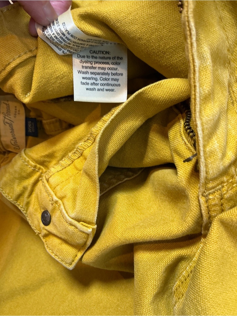 Universal Thread Wide Leg Capri Denim Pants Mustard Yellow Womens Size 2/26 - Picture 9 of 11